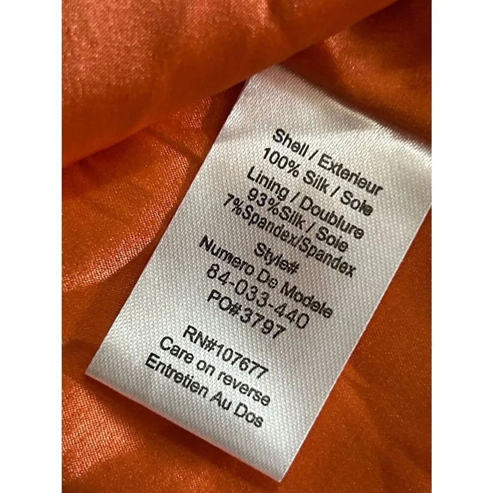 Alice + Olivia silk  Coral Pleated Neck Blouse with tie waist - Picture 3 of 8